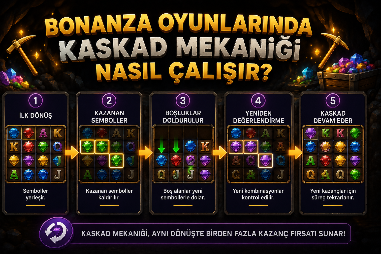 Bonanza Oyunlarında Kaskad Mekaniği Nasıl Çalışır