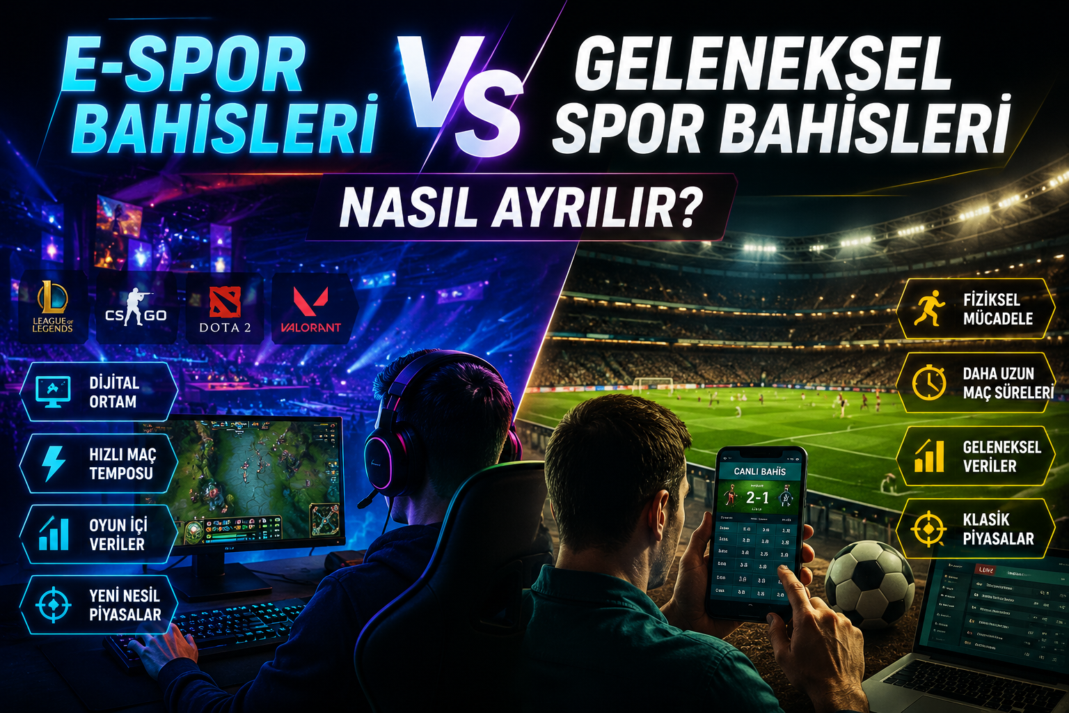 E-Spor Bahisleri Geleneksel Spor Bahislerinden Nasıl Ayrılır?