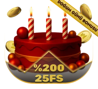 Doğum Günü Bonus Paketi: %200 + 25 FS yatırımsız!