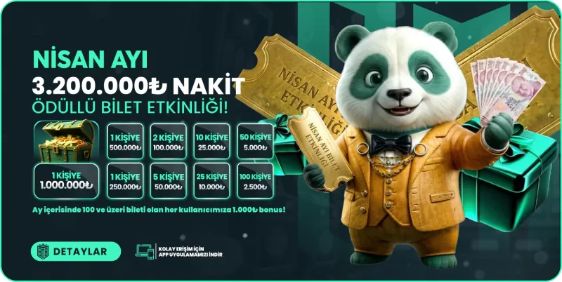 3.200.000₺ ÖDÜLLÜ NİSAN AYI BİLET ETKİNLİĞİ