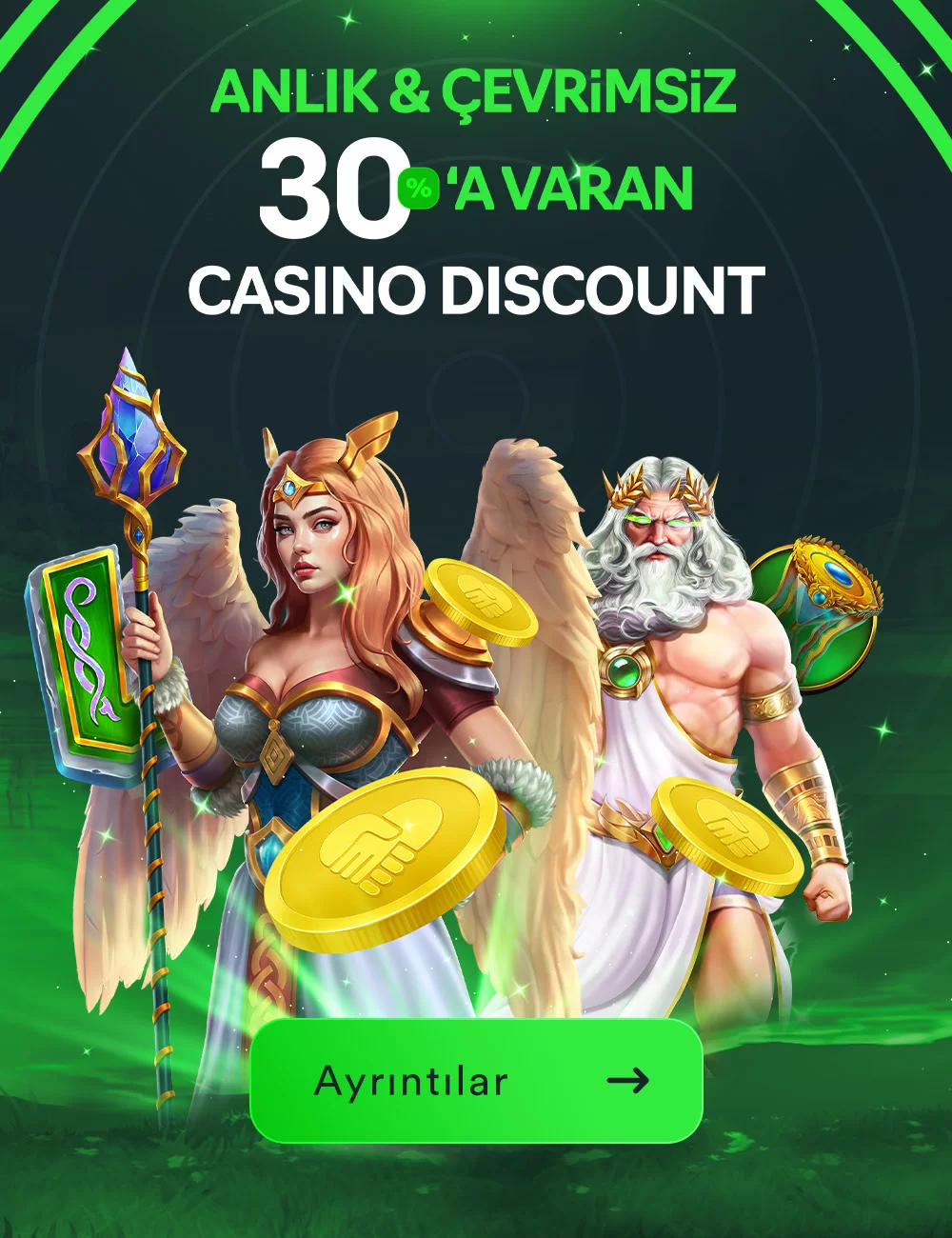 %30 ‘A VARAN ANLIK VE ÇEVRİMSİZ CASİNO DİSCOUNT