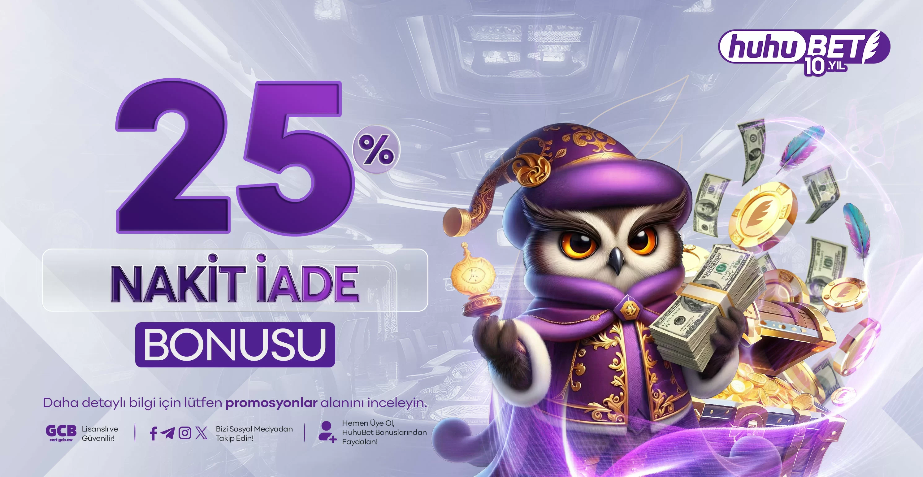 %25 ANLIK NAKIT İADE BONUSU!